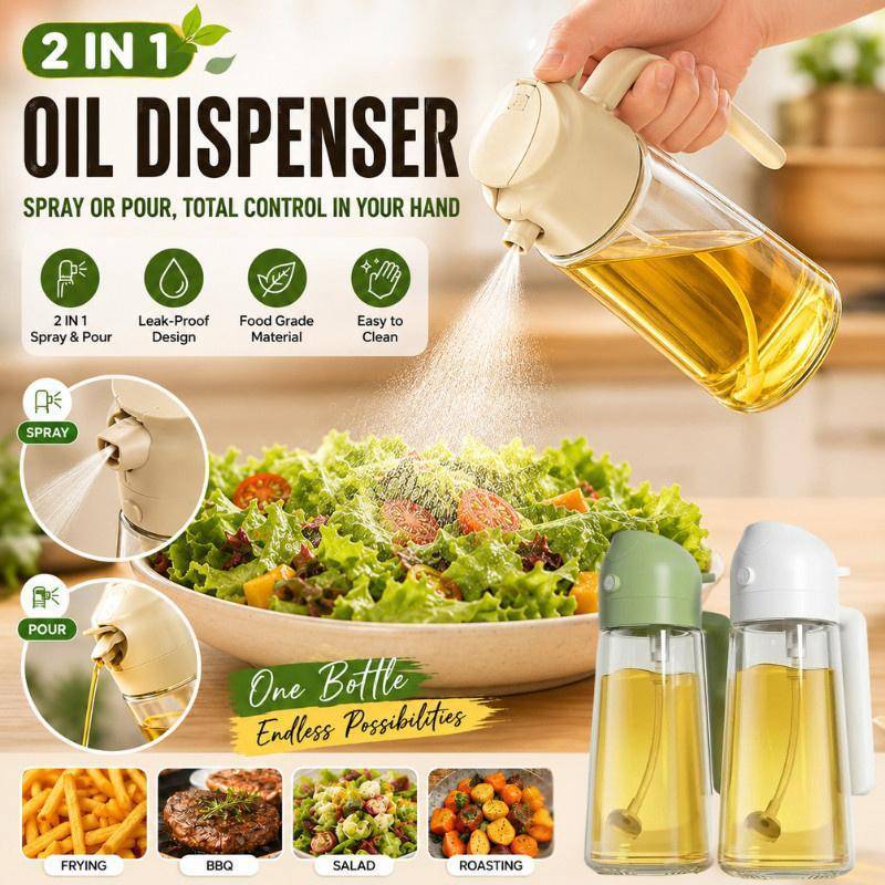 BDGF ขวดน้ํามันแก้ว 2 In 1 470ml ฐานกันลื่นเครื่องจ่ายน้ํามันสําหรับทําอาหารในครัวเบเกอรี่บาร์บีคิวย่างใช้ TH