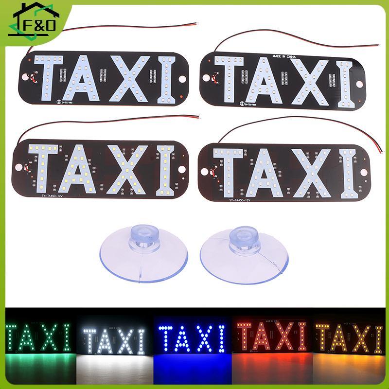 F&O อุปกรณ์ตกแต่งรถยนต์ Taxi Windscreen Cab Empty Plate Indicator Lamp Sign สีสัน LED Windshield Taxi Light Lamp 12V .