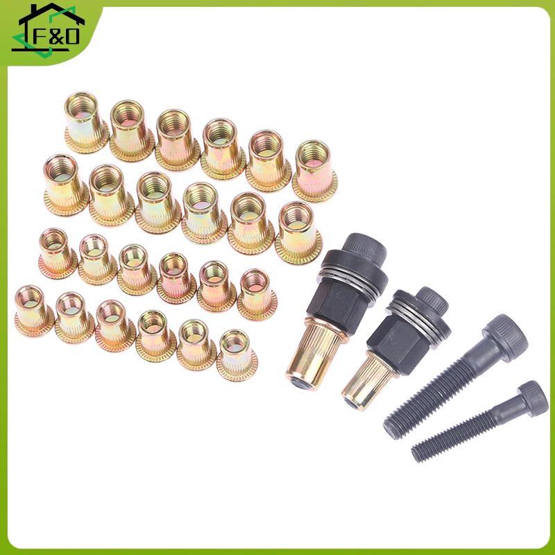 F&O M6 M8 Rivet Nut s Manual Riveter คอลัมน์สแตนเลสหกเหลี่ยมถั่ว AM6SS AM8SS DIY เจาะ Rivet ด้านนอกห