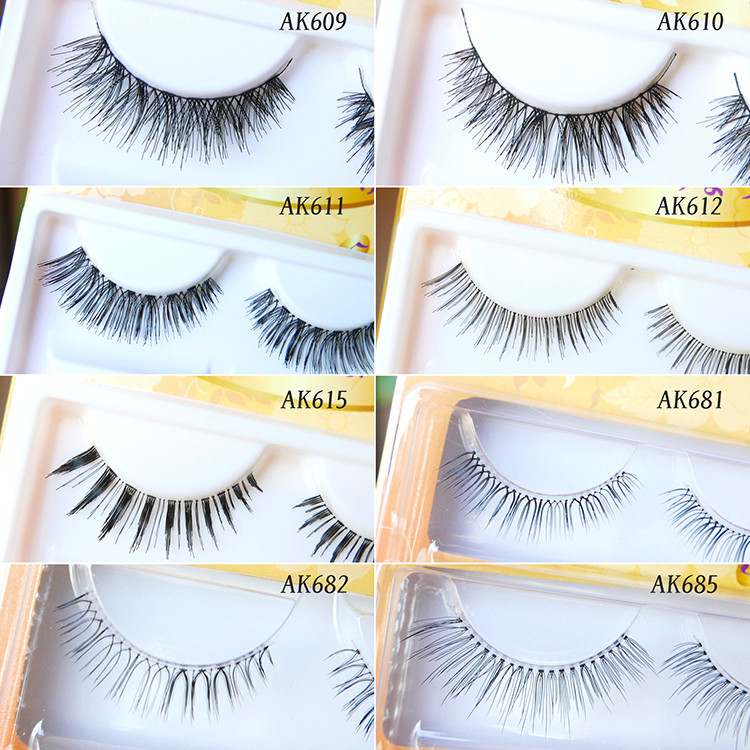 ผลิตในไต้หวัน AK Super Soft Stem Light แต่งหน้า Eye End ขยาย 609 610 682 681 ขนตาปลอมขนตาด้านบน