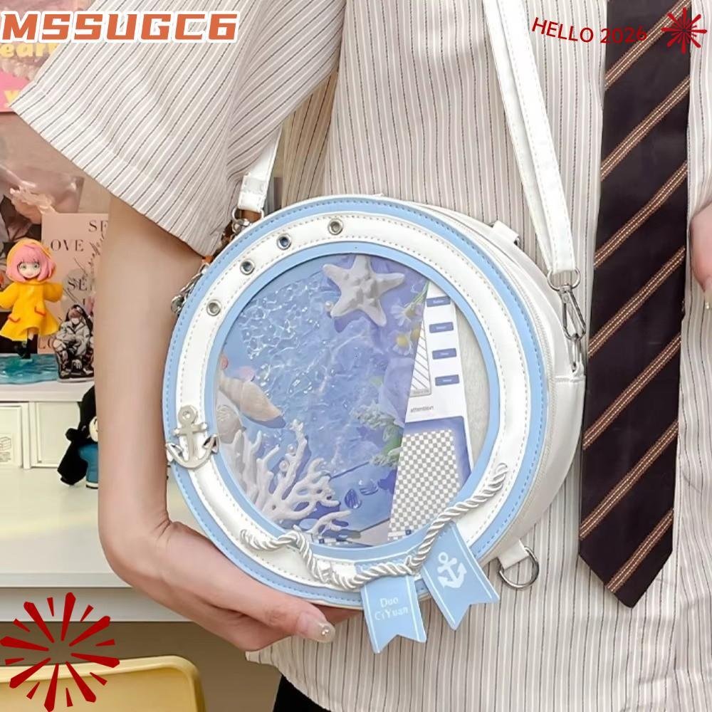 MSSUGC6 กระเป๋าสะพายไหล่,โปร่งใส Y2kสไตล์Crossbodyกระเป๋า,2026 Kawaii Aesthetic Casual Design Itaกระ