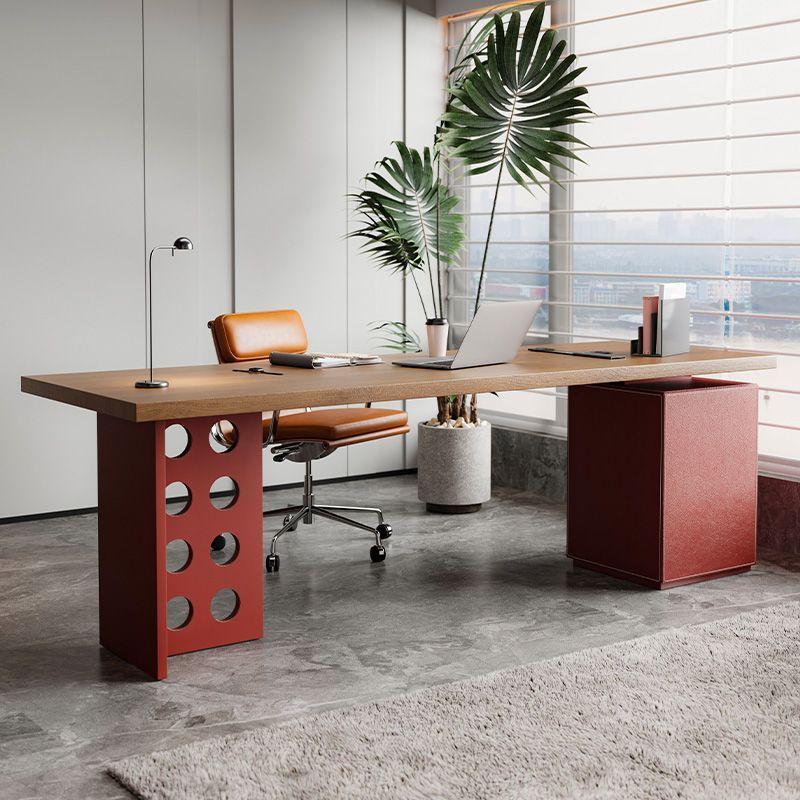 Executive office desk set for CEO and manager's office, boss desk, computer desk with side cabinet