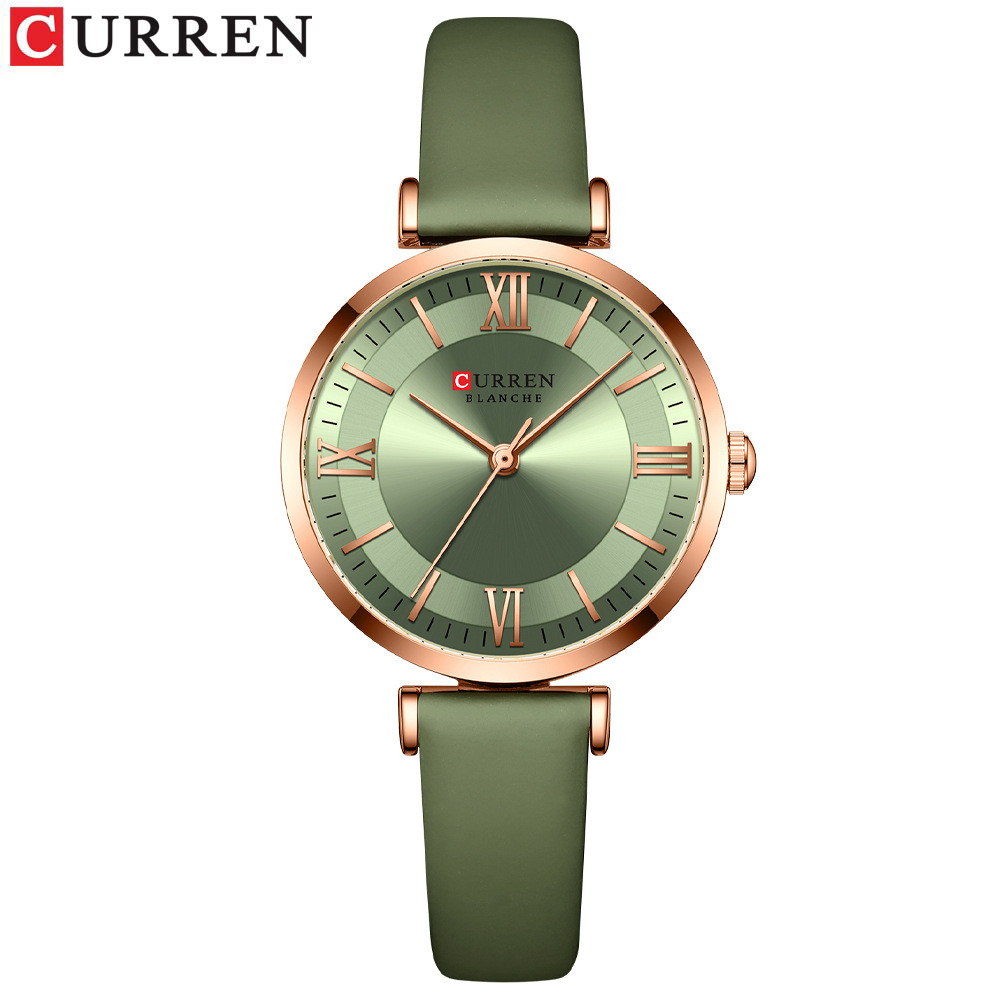 CURREN/CURREN 9079 Ladies Small Dial Belt Watch Roman Character Waterproof Ultra-Thin Womens Watch ส
