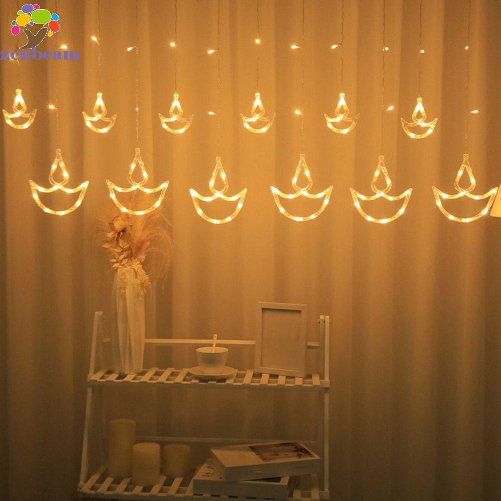 ZENBEAM Diwali Light, ปลั๊ก USB รูปหัวใจผ้าม่าน, คริสต์มาส Happy Diwali Brilliant Night String ไฟ Ei