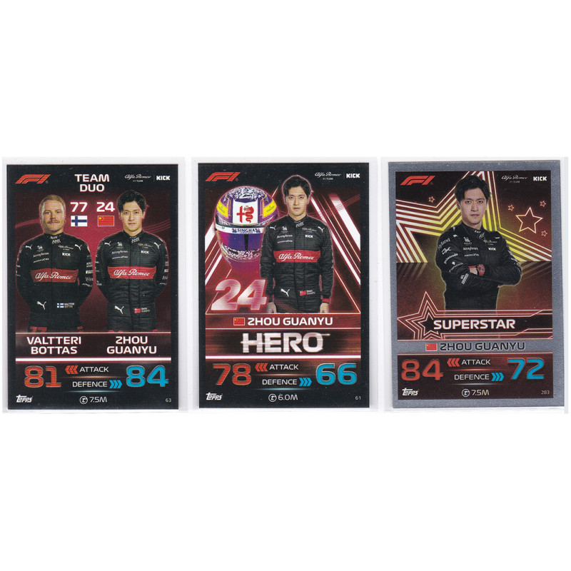 F1 Star Card Zhouguan Ute Card เวอร์ชั่นเกม topps ปี 2023