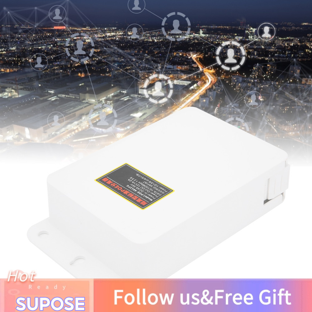 Supose Supose POE Injector Splitter 48V ถึง 12V โมดูลจ่ายไฟสำหรับการตรวจสอบกล้องวงจรปิด IP