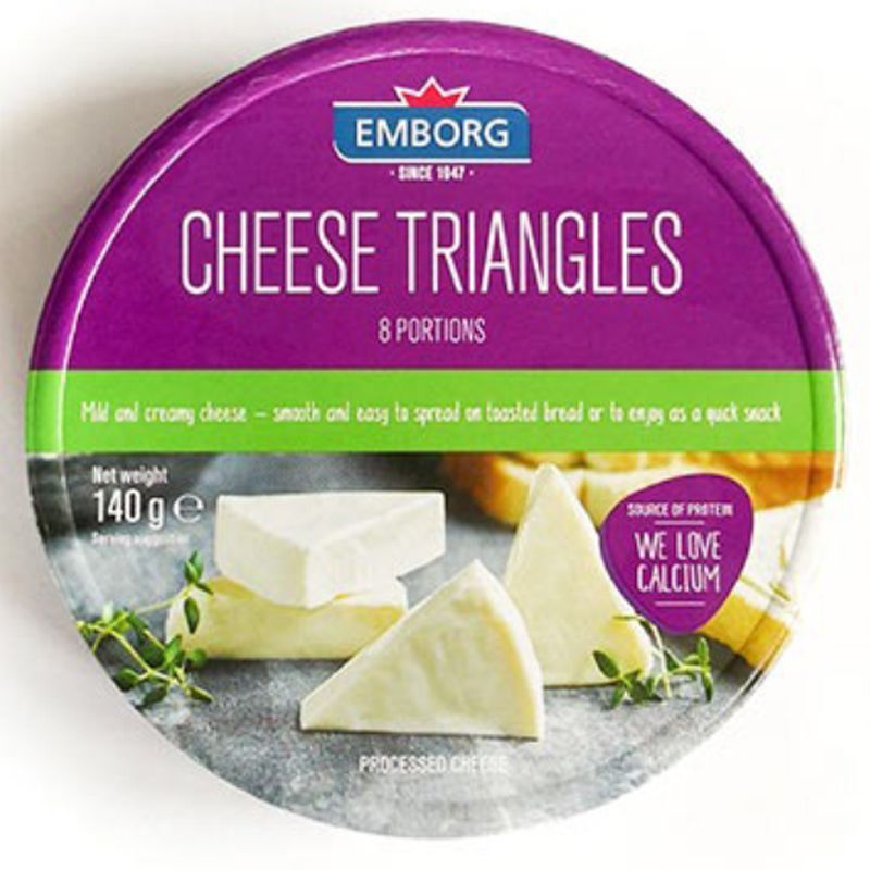 เอ็มบอร์กชีสไตรแองเกิ้ล 140กรัม Emborg Cheese Triangles 140g. [หมายเลขบาร์โค้ด 5704025014862]
