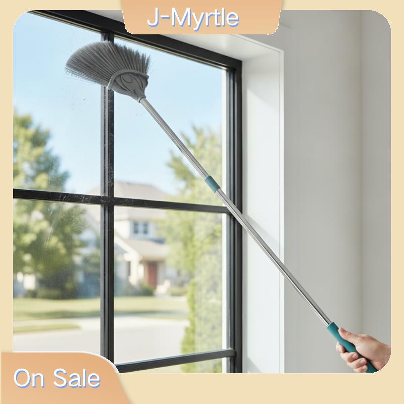 J-Myrtle พัดลมรูป Cobweb Duster ด้ามจับสแตนเลสแบบยืดได้น้ําหนักเบาขนแปรงนุ่มสําหรับใช้ในครัวเรือน Hi