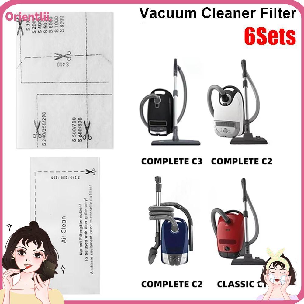 ORIENTTK 6 ชุดเครื่องดูดฝุ่น, Air Clean Pack ผ้าฝ้ายกรอง, ทนทานไอเสียกรองอะไหล่สําหรับ Miele Complet