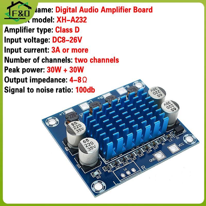 F&O TPA3110 XH-A232 30W+30W 2.0 Channel บอร์ดขยายเสียงเสียงสเตอริโอดิจิตอล