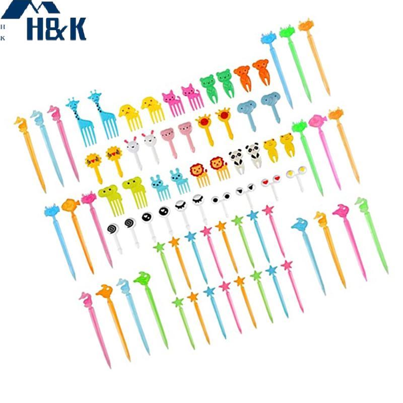 [H&K] 68/76/40 ชิ้นส้อมผลไม้เด็ก Pis เด็ก Bento อุปกรณ์เสริมมินิน่ารักเด็ก Sna เค้กขนมอาหาร Pi Tooth