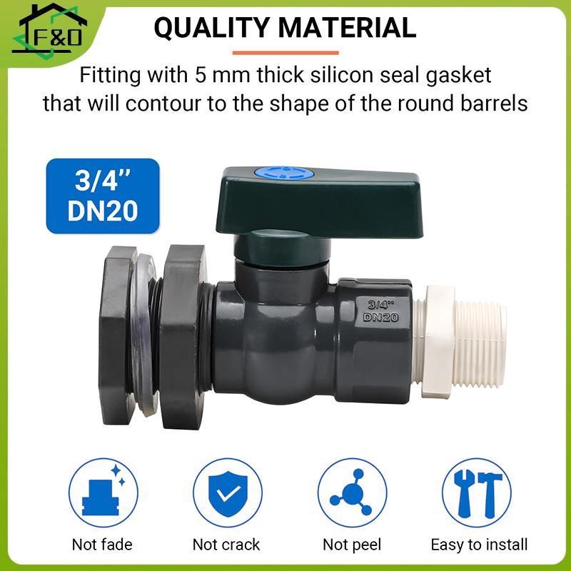 F&O PVC Rain Diverter Kit 3/4 นิ้ว Rain Valve Rain Spirot Kit พร้อมอะแดปเตอร์ข้อต่อจํานวนมาก