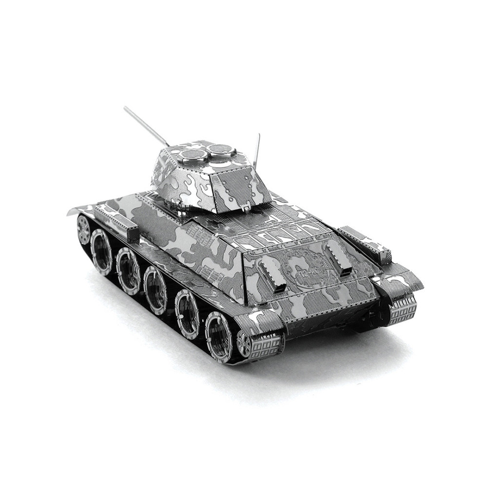 T-34 Tank 3D โลหะประกอบรุ่น DIY ทําด้วยมือ