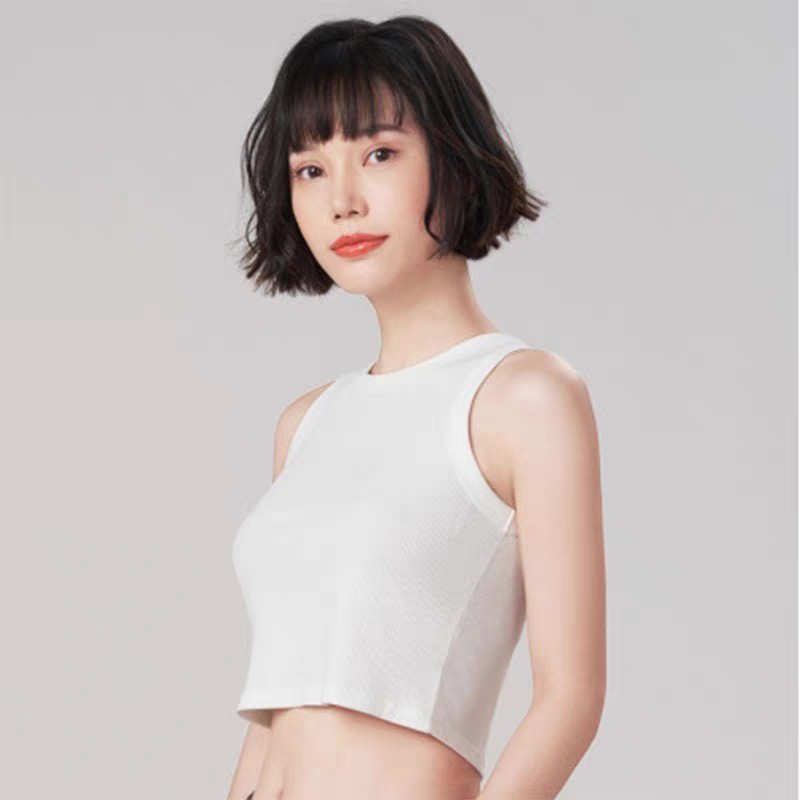Urban Beauty สไตล์ใหม่เกลียว Camisole ผู้หญิงสวมใส่ด้านนอก Slim-fit สั้นแขนกุดด้านใน Bottoming Top L