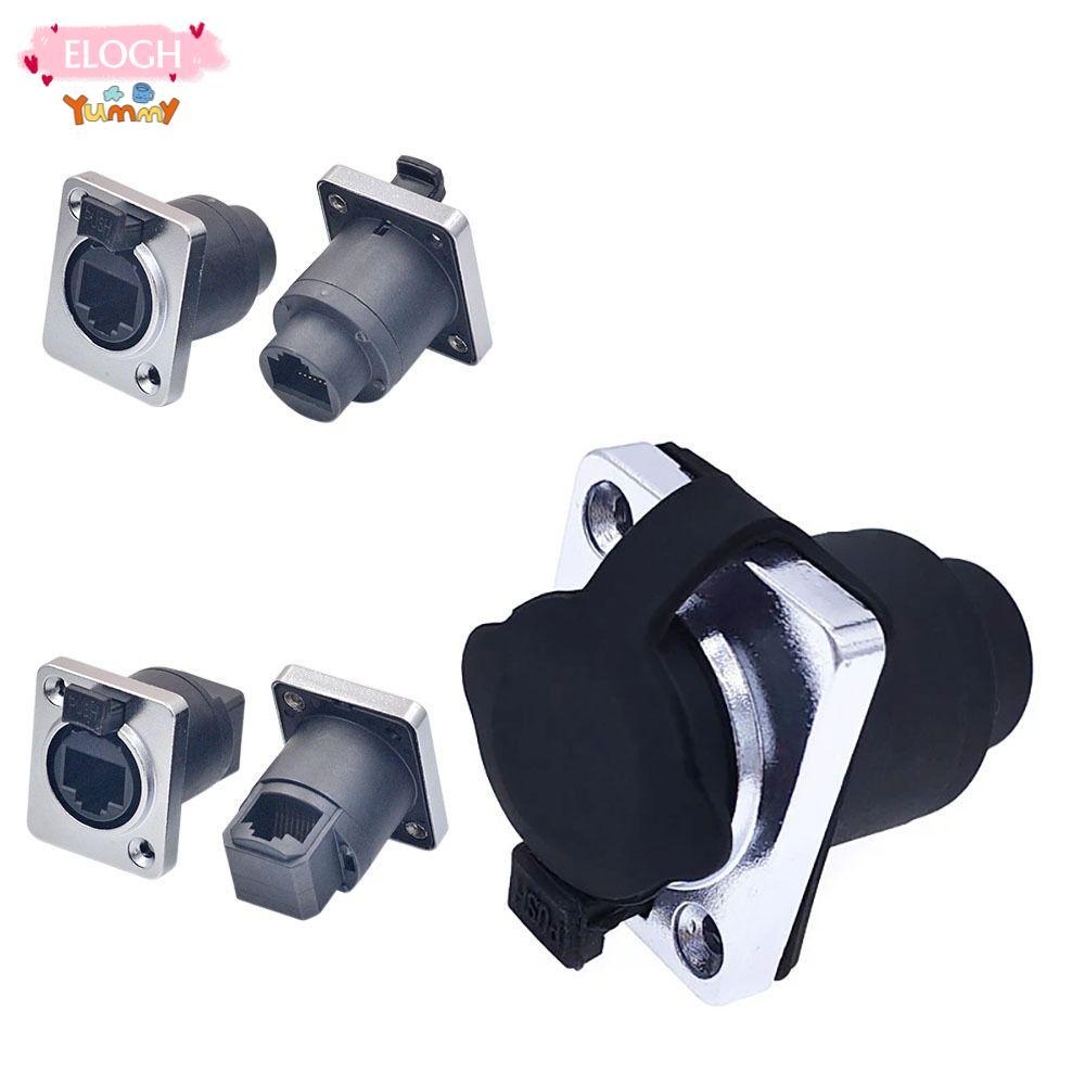 ELO11 RJ45 Connector,สายกันน้ําRJ45 Ethernet Connector,พร้อมฝาครอบยางคุณภาพสูงDประเภทแผงซ็อกเก็ตRJ45