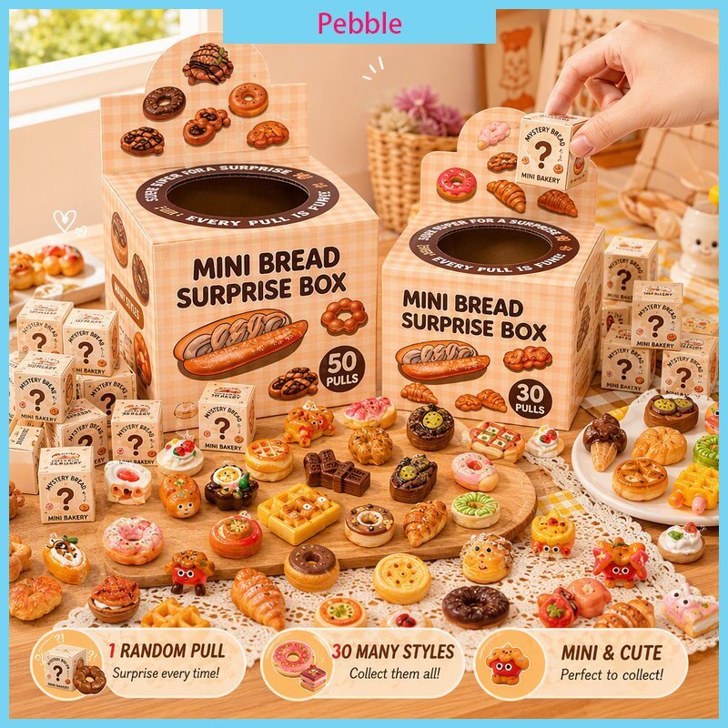 Mini Bakery Food Blind Box Lottery Draw Set 30 หรือ 50 เรซิ่น Dollhouse Decor Fidget Toys