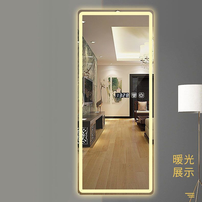 Smart Mirror Touch Screen Long Mirror Wall-Mounted LED Lighted Anti-Fog Dressing Mirror Barber Shop 