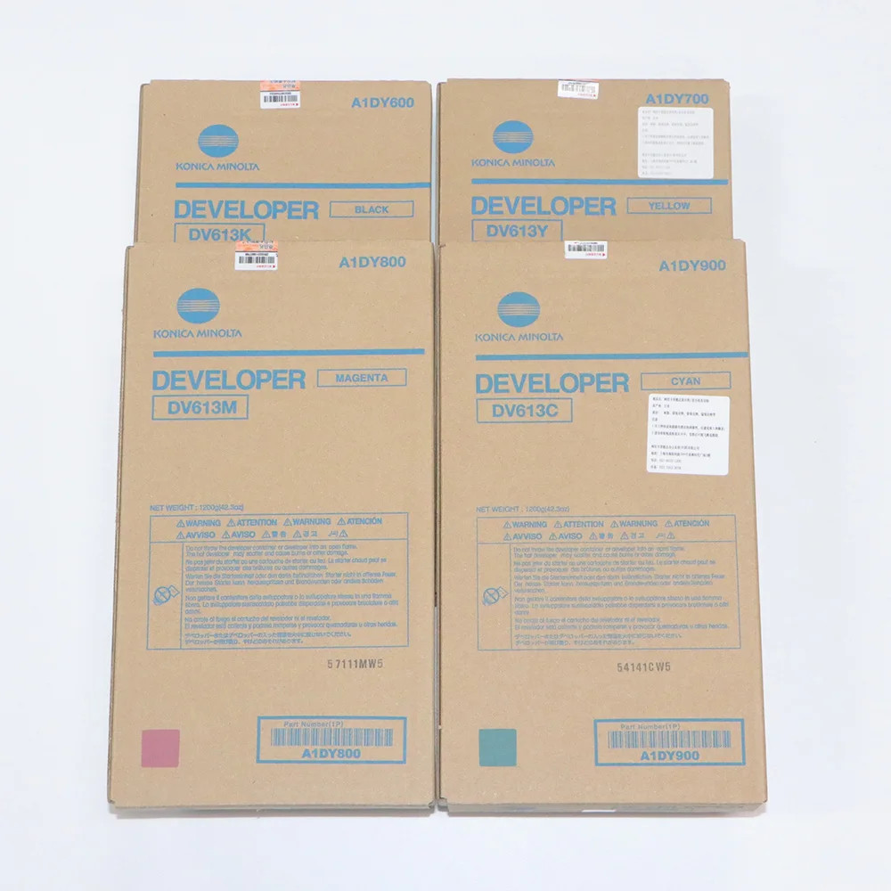 1 ชุด 4X DV613 ต้นฉบับ CMYK Developer สําหรับ Konica Minolta Bizhub Press C8000 DV613CMYK Developer 