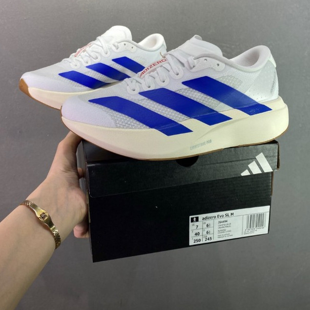 [คลังสินค้าพร้อมจัดส่งฟรี]Adizero EVO SL ผู้ชายและผู้หญิง Ruing รองเท้าแผ่นคาร์บอน Adizero กีฬารองเท
