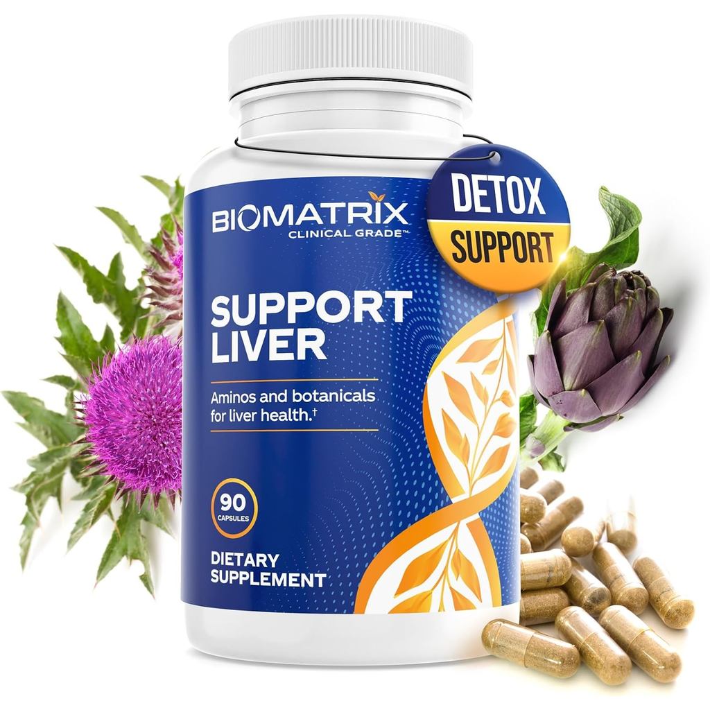 BioMatrix Liver tonies Detox & Repair, Artihoke Extrat Liver สูตรสุขภาพ, ตับด้วย Milk Thistle, ทอรีน