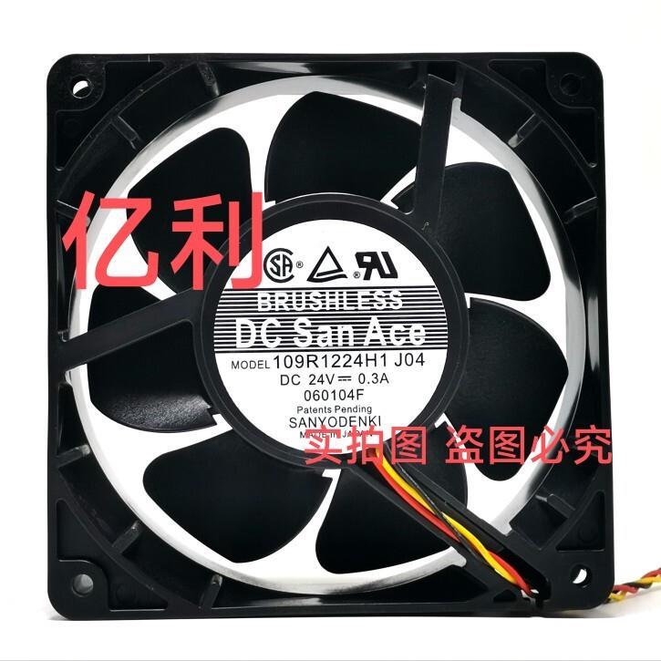 Sanyo 109R1224H1J04 24V 0.3A 12cm 12038 พัดลมระบายความร้อนอินเวอร์เตอร์