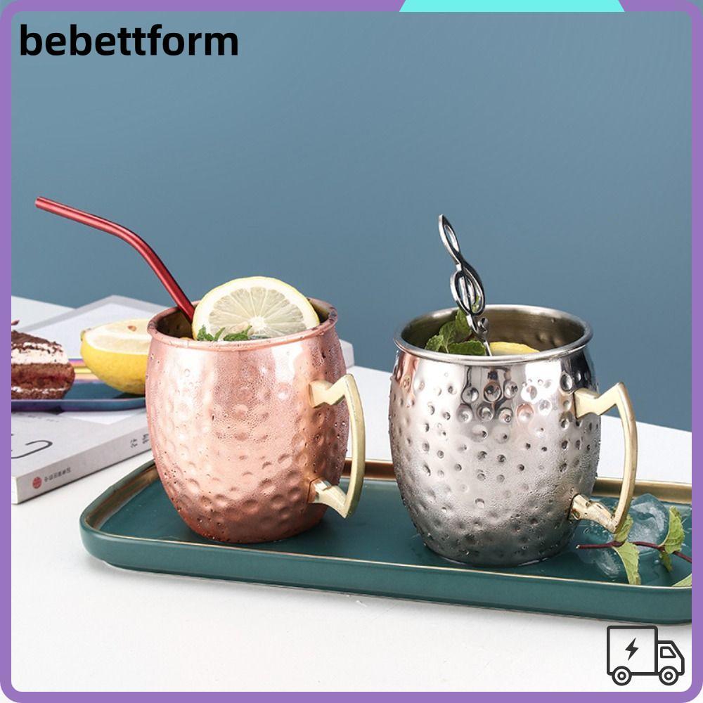 LUCKY Hammer Point Cup, Handcrafted 500ml ถ้วยแก้ว,พร้อมที่จับตอก Moscow Mule หนา Moscow Mule แก้วล่