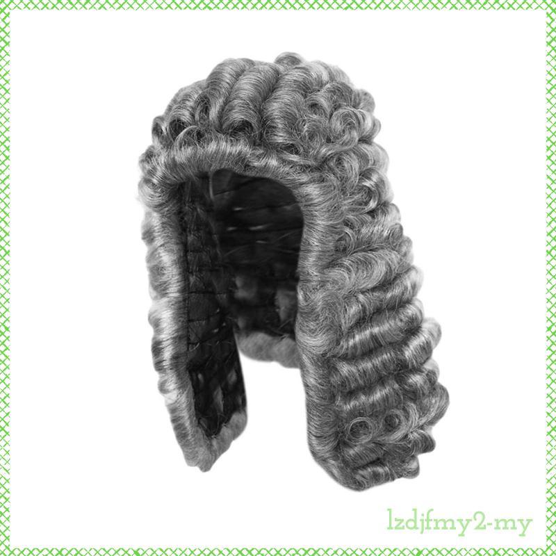 [LzdjfmydcMY] Long Barrister Hairpiece Curly Judge Hairpiece ปรับได้ Easy Styled สําหรับ