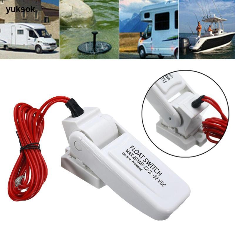 Yuksok ไฟฟ้า Auto Bilge ปั๊มลอยสวิทช์ Mercury ฟรีตัวควบคุมระดับน้ําสําหรับเรือยอชท์ PVC เรือปั๊ม — صورة 4