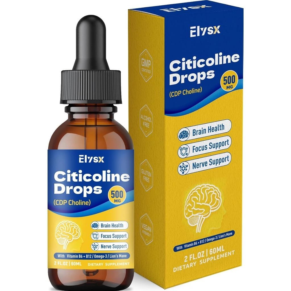 (CDP Choline) Liquid Drops 500mg สําหรับเด็กและผู้ใหญ่ 2FL OZ
