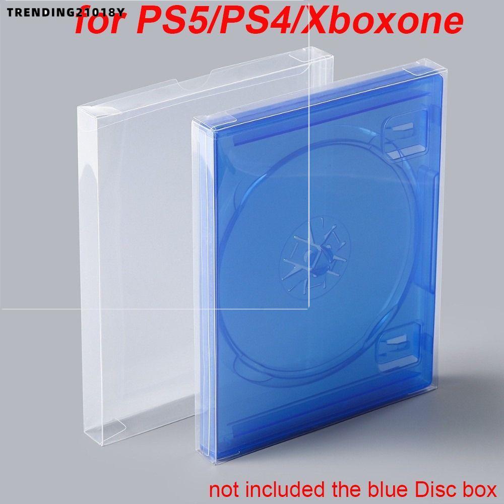 TRENDING21018Y 5 ชิ้นกล่องเกม Protector, ป้องกัน PET CD Disc กล่อง, การป้องกันการจัดเก็บโปร่งใสสําหร