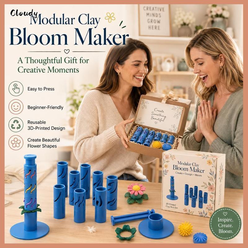 [Cloudy] 9 Shaping Sleeves Modular Clay Blossom Maker DIY ดอกไม้ดินทําเครื่องมือสําหรับ Polymer & Mo