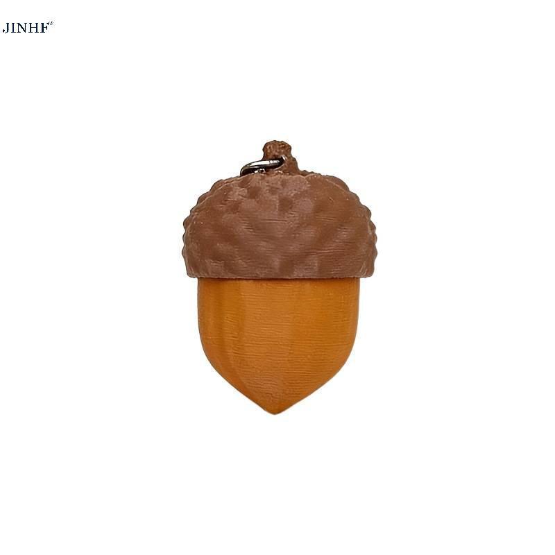 JINHF ตลก Acorn Fidget Clicker พวงกุญแจเงียบความเครียดบรรเทาของเล่นแบบพกพาแหวนสําหรับกระเป๋าเป้สะพาย