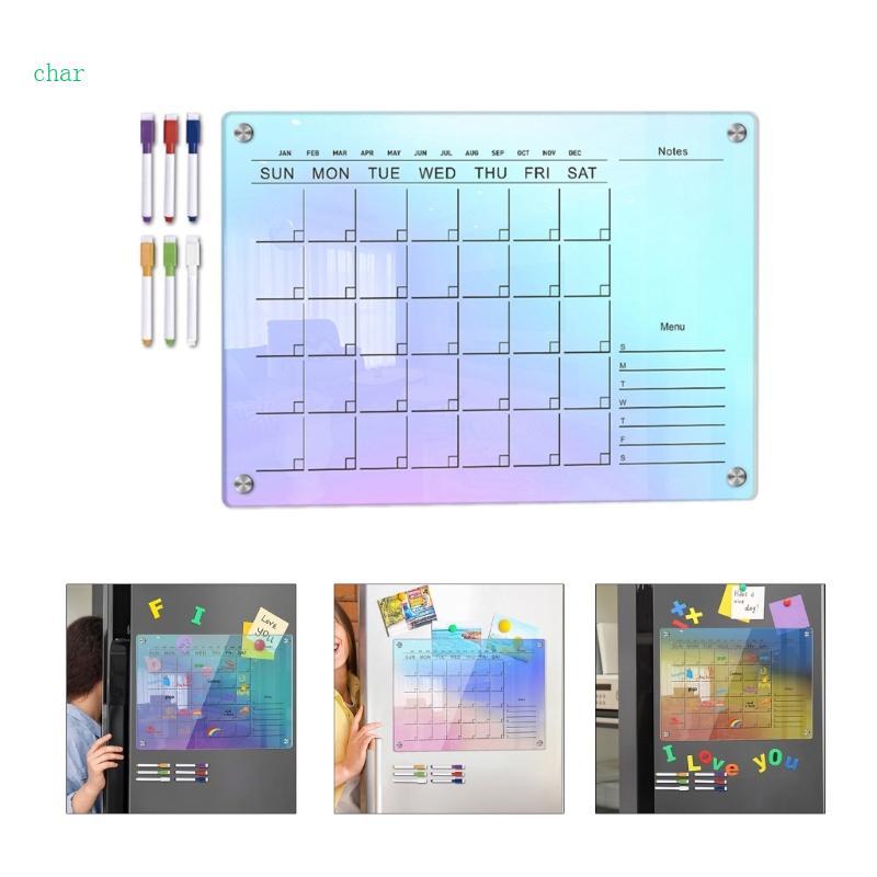 Char Magnetic Calendar Whiteboard To-do-list Board สําหรับตู้เย็นร้านขายของชําช้อปปิ้งรายการ