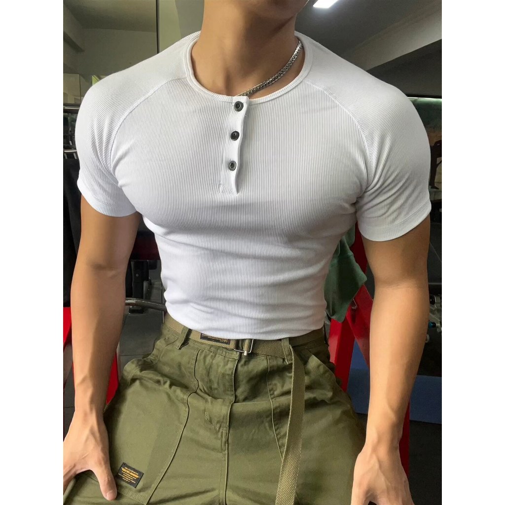 W463 แผนภูมิเครือข่ายคุณภาพสูงฤดูร้อนแขนสั้น P24 สีดําสีขาว M ถึง 3XL องค์ประกอบผ้าฝ้าย 46 เส้นใยโพล