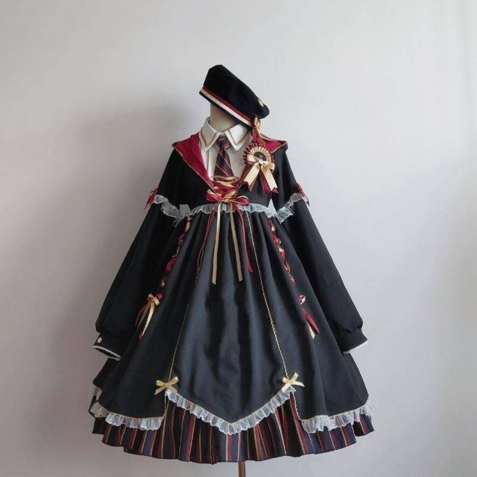 ของแท้ Magical Girl lolita Little Witch Chain Gold Dark Series lolita Dress Suit Dress Halloween