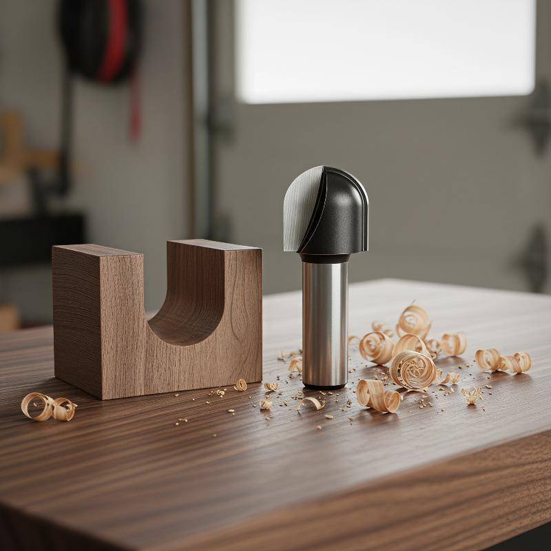 ONEPINK Double Arc Round Nose Router Bit 6/12mm Shank Heat Treated Woodping Grooming Milling Cutter 