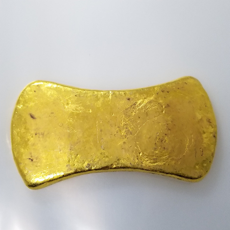 งานฝีมือโบราณ Gold Ingot Gold Bar วัสดุทองเหลืองทอง Non-Gold Yongzheng เจ็ดวัสดุทองเหลือง J19LYAJIE2