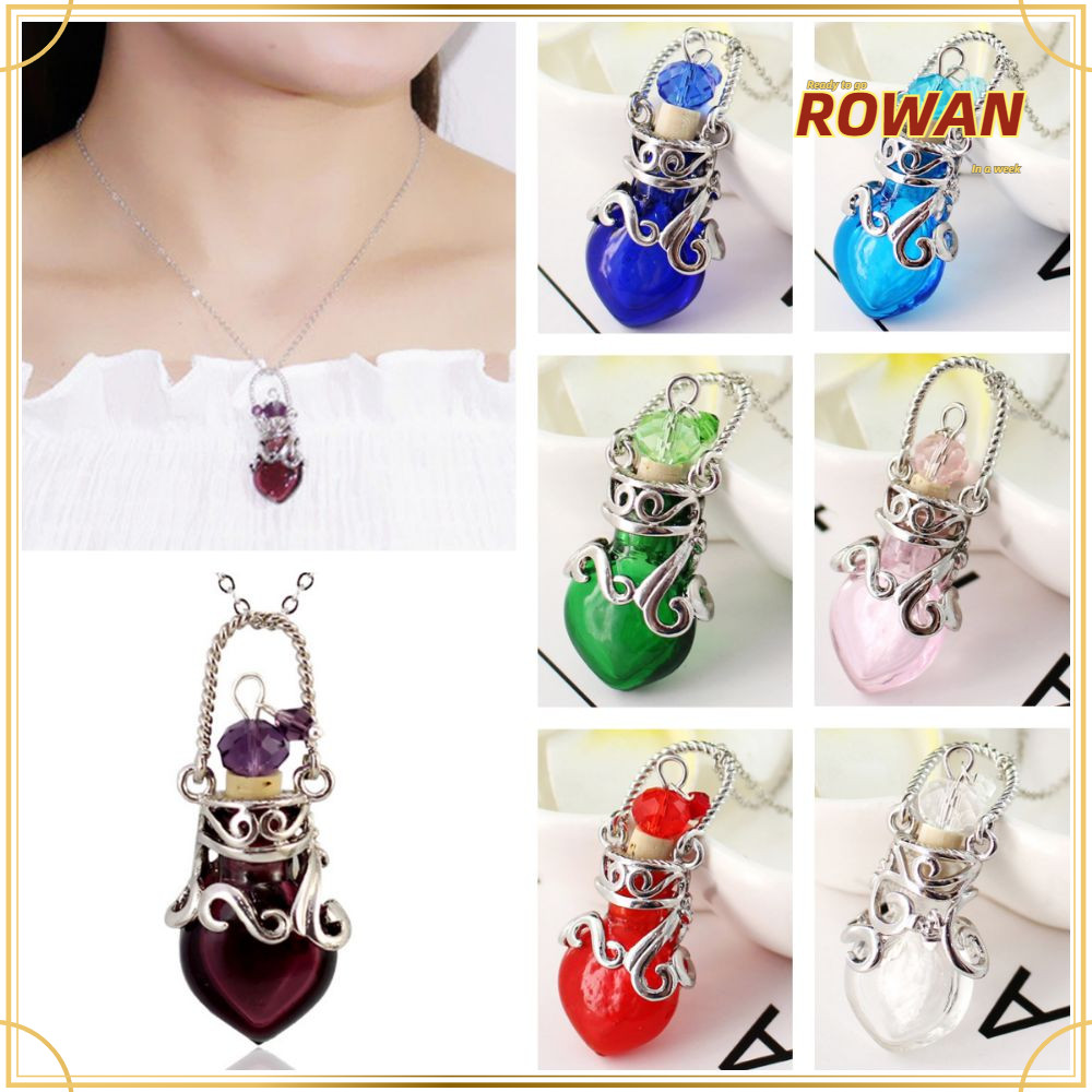 ROWANTH น้ําหอม Vial สร้อยคอ, แก้วหลากสี Vial Wishing ขวดจี้, Creative Openable Memorial Jewellery ป