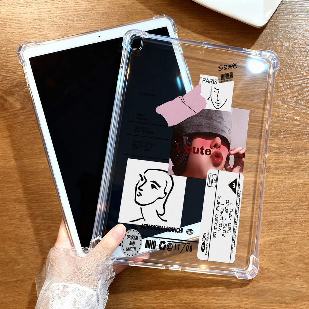 เคสอะคริลิกใส For Samsung Galaxy Tab A9 AS8 A8 S10 S12 SS6 S9 Plus P620 P610 P619 P615 FE Lite P613 