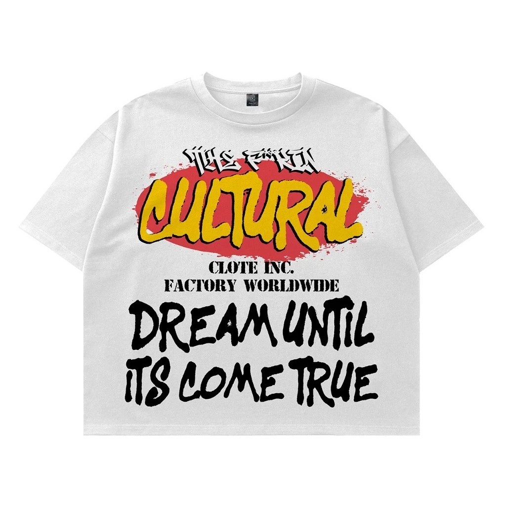 Boxy Crop Fit Oversize ผู้ชายและผู้หญิง มา True White 230 Gsm