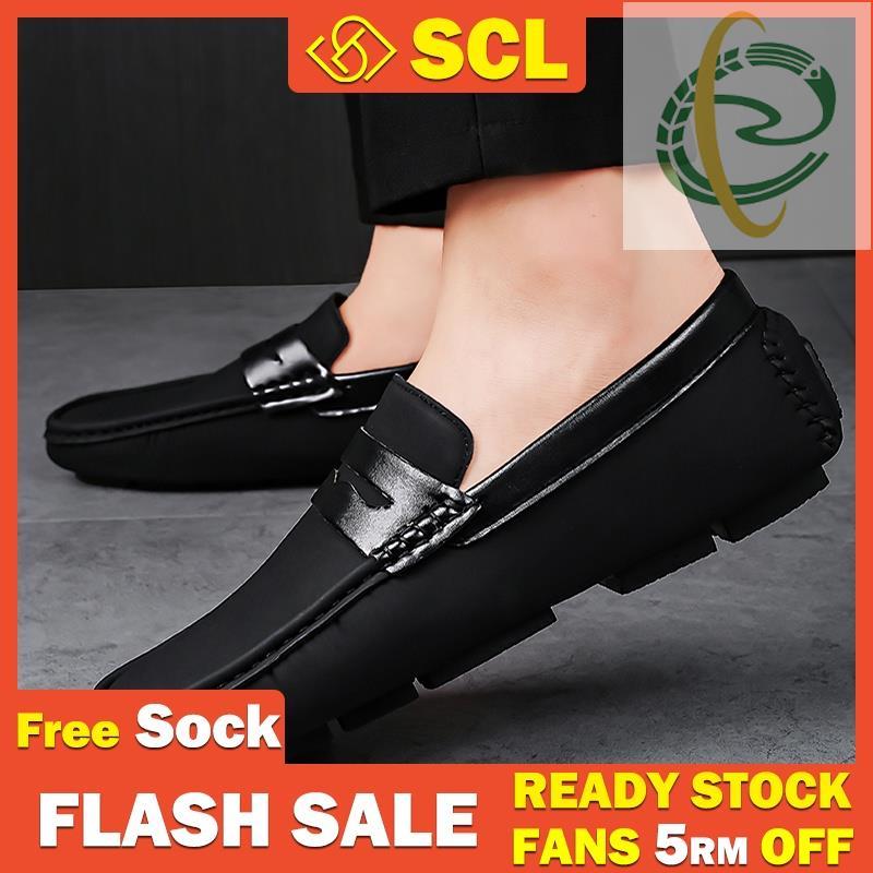 Ai1 SCL Ready Stcok Mens Korean Everyday Loafer Business Cowhide Shoes Plush Comfort
