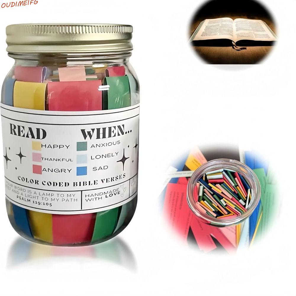OUDIMEIFG Bible Verse Jar, Creative Bible Notes อ่านฉันเมื่อขวด, Inspiring ของขวัญอารมณ์รู้สึกการ์ดส