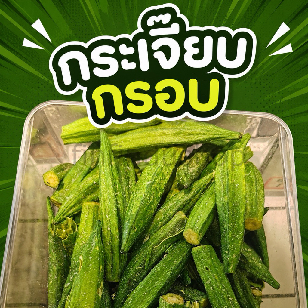 กระเจี๊ยบกรอบ 🥬ผักอบกรอบ อร่อยไม่เหม็นเขียว