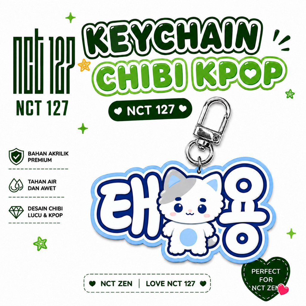 พวงกุญแจ NCT127 Chibi / พวงกุญแจ NCT KPOP / อะคริลิค 2 มม. / พวงกุญแจ NCT127