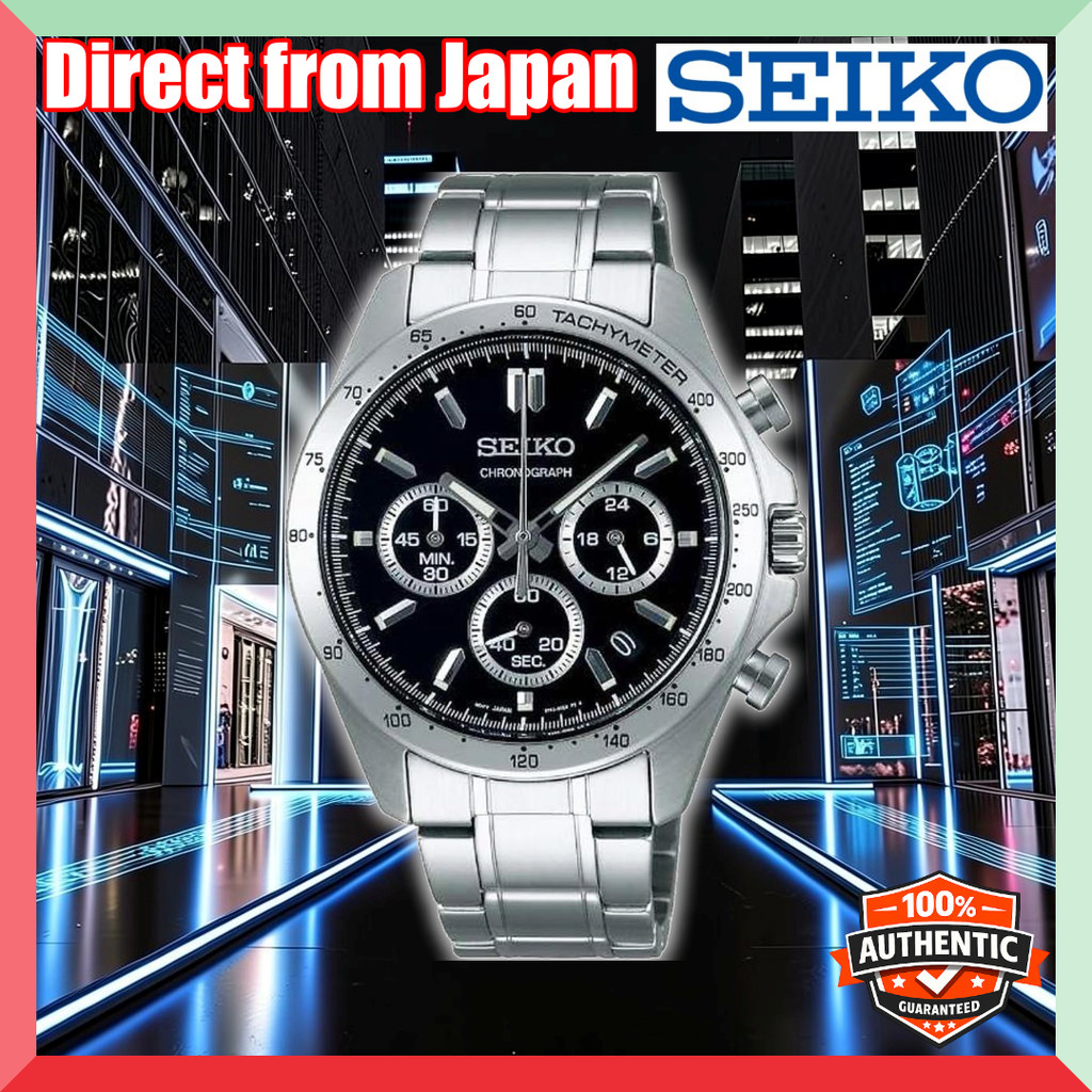 [Seiko] SEIKO 1/5 Second Chronograph Quartz Watch Men's SBTR013 Black [Domestic Genuine Product] นาฬ