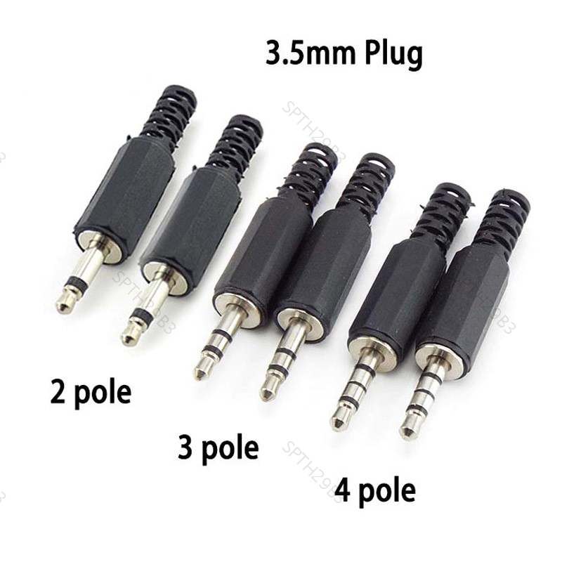 3.5 มม.ขั้วต่อเสียง 2/3/4 เสา Mono/Stereo Plug Converter ชายหญิงซ็อกเก็ต TH29B3