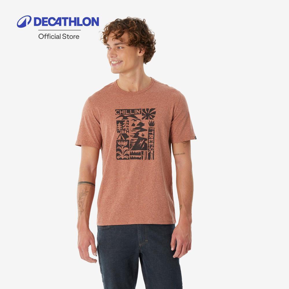 Decathlon Men'S T-Shirt Black Nh100 เสื้อยืดเดินป่าสำหรับผู้ชาย รุ่น Nh100 - Brown