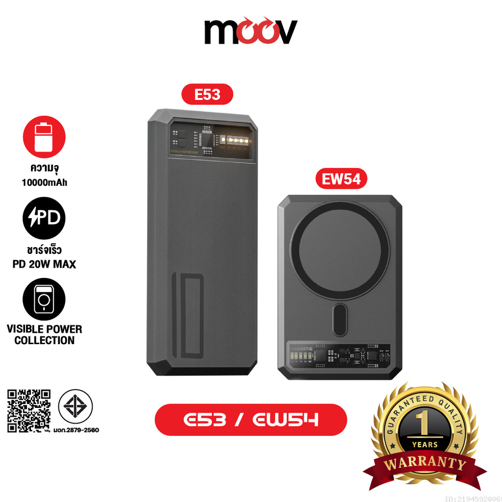 [ส่งไว] Eloop E53 10000mAh / Eloop EW54 10000mAh MagCharge Magnetic QC PD 20W Power Bank ชาร์จเร็ว