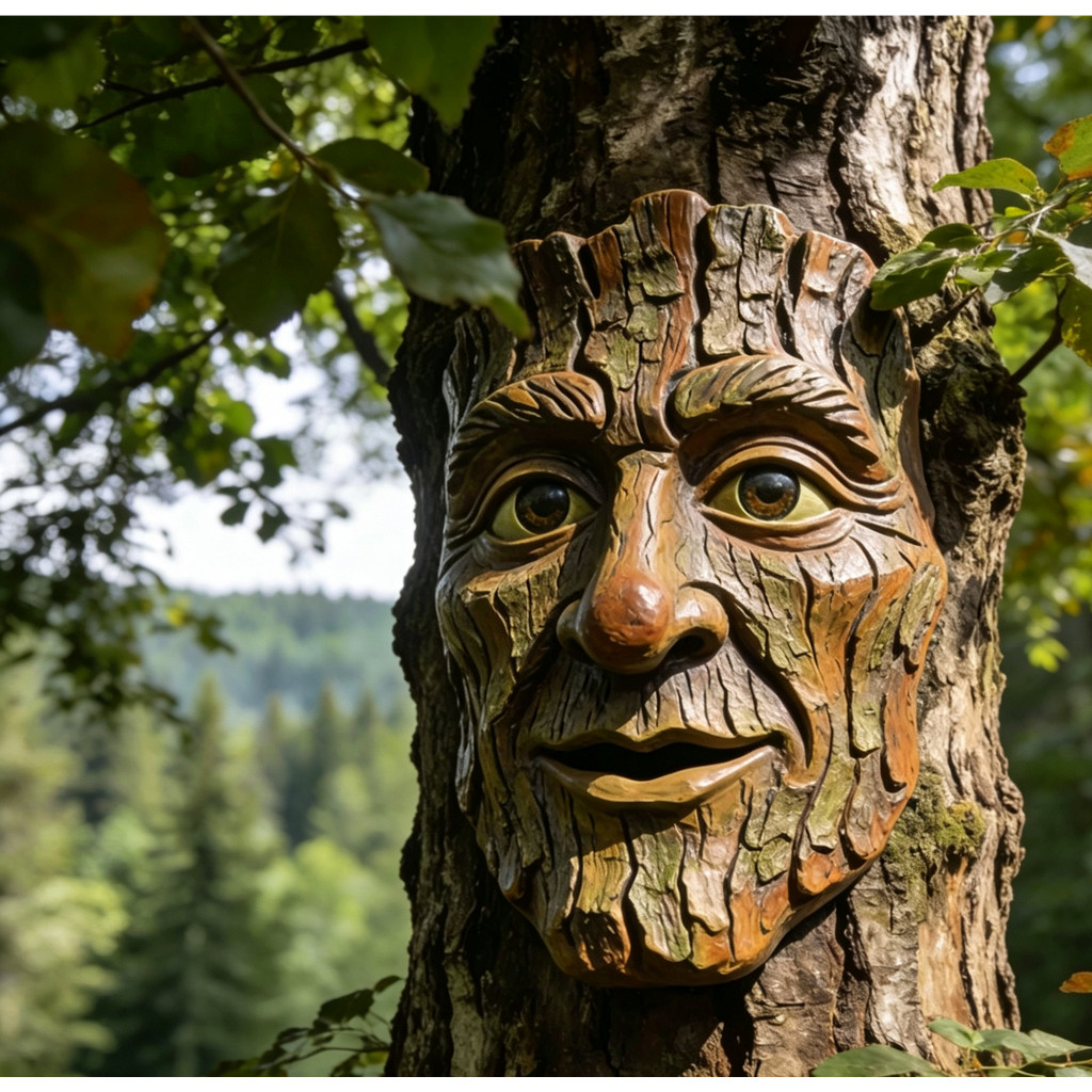 Creative Tree Elf Tree Demon Tree Face Trunk ตกแต่ง Stump จี้บ้าน Courtyard Garden Big Tree Facial F