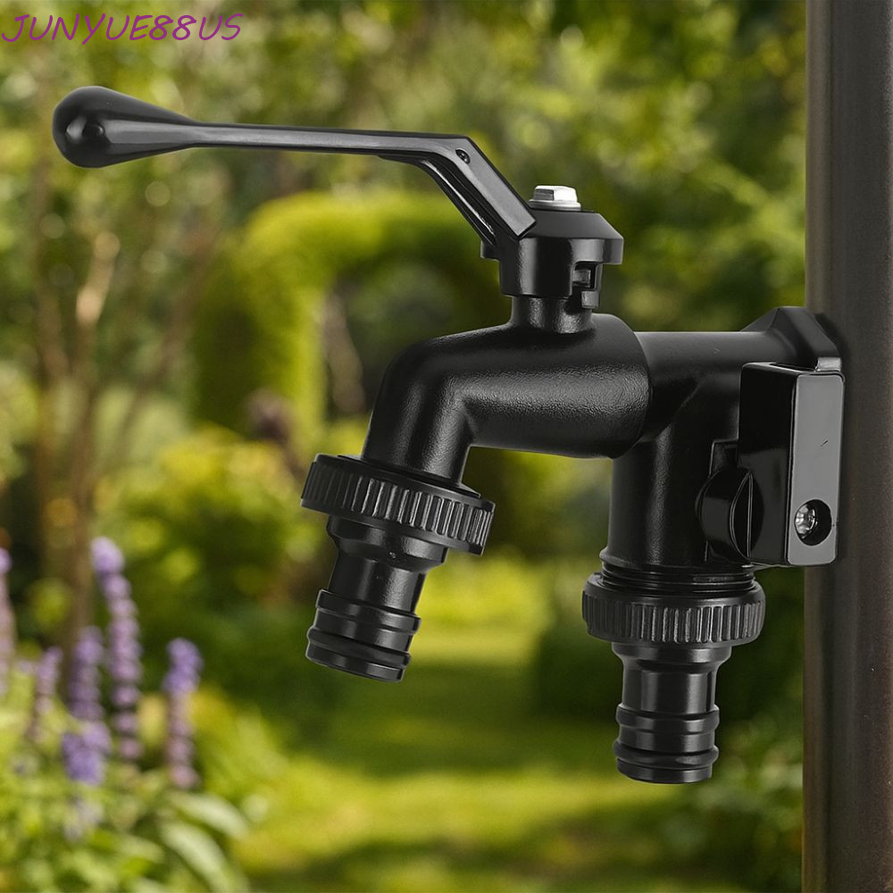 JUNYUE88US Double Outlet Faucet, 1/2 นิ้ว Inlet Zinc Alloy Garden Faucet, Heavy Duty Frost-Proof สีส